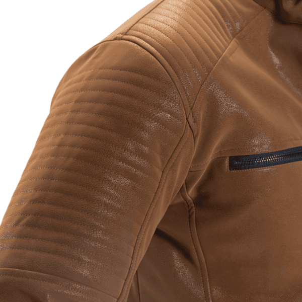 Brown Glossy Leather Jacket - Image 7