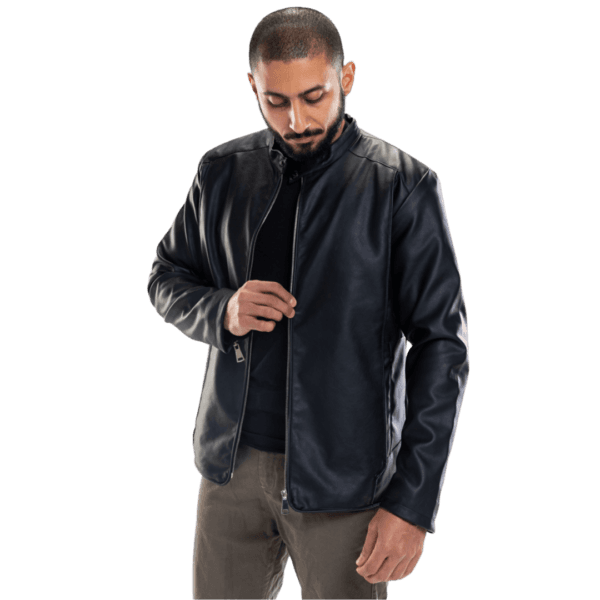 Black Streamline Leather Jacket - Image 5