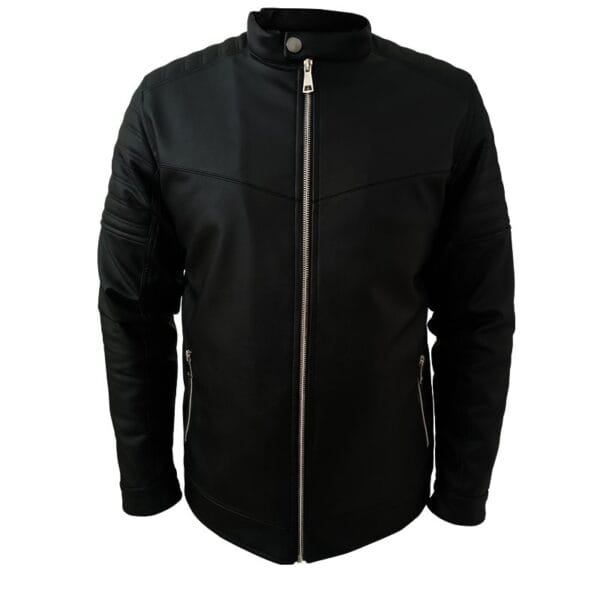 Black Leather Jacket  front zipper - Image 7