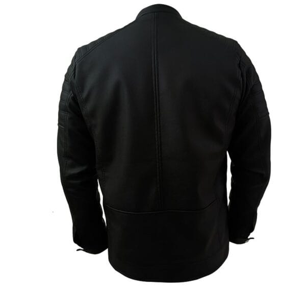 Black Leather Jacket  front zipper - Image 8
